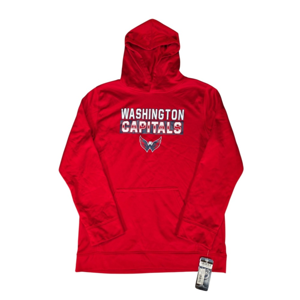 NHL Washington Capitals Boys XL 16/18 Red Performance Hoodie Sweatshirt NWT